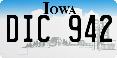 IA license plate DIC942