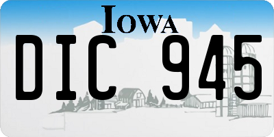 IA license plate DIC945