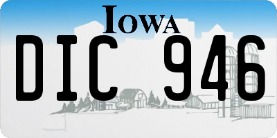 IA license plate DIC946