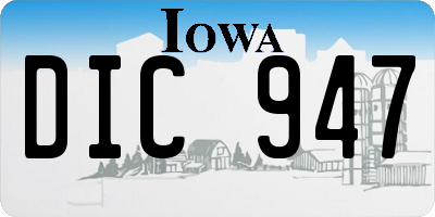 IA license plate DIC947