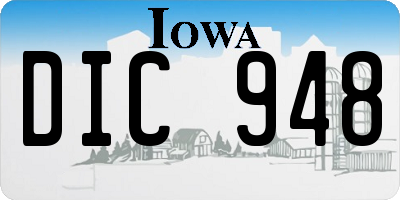 IA license plate DIC948