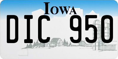 IA license plate DIC950