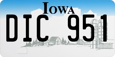 IA license plate DIC951