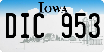 IA license plate DIC953