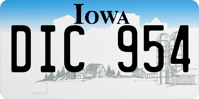 IA license plate DIC954