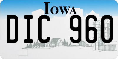 IA license plate DIC960