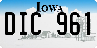 IA license plate DIC961