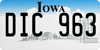 IA license plate DIC963