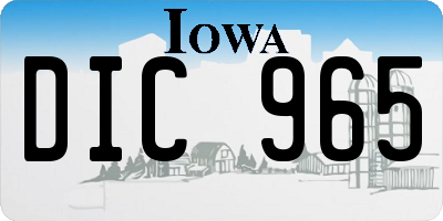 IA license plate DIC965