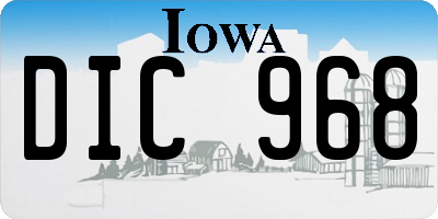 IA license plate DIC968