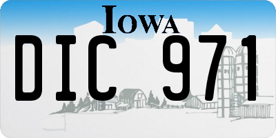 IA license plate DIC971