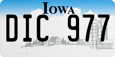 IA license plate DIC977