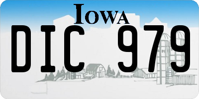 IA license plate DIC979