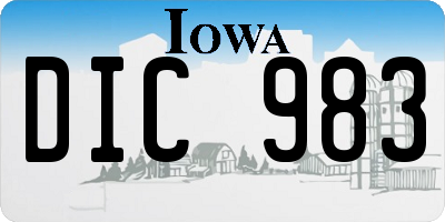 IA license plate DIC983