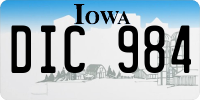 IA license plate DIC984