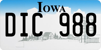 IA license plate DIC988