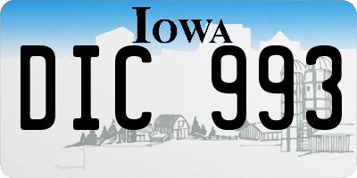 IA license plate DIC993