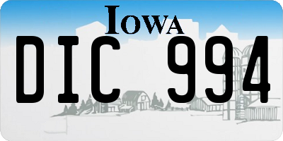 IA license plate DIC994