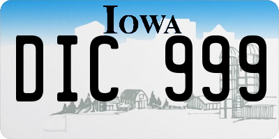 IA license plate DIC999