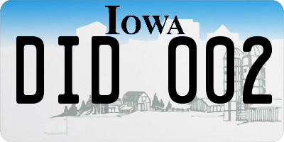 IA license plate DID002