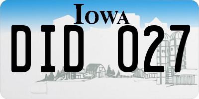 IA license plate DID027