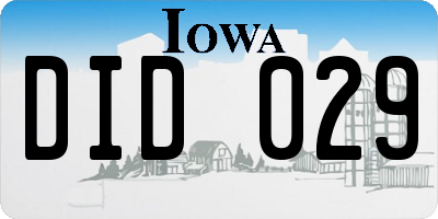 IA license plate DID029