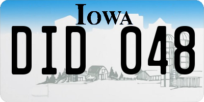 IA license plate DID048