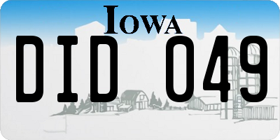 IA license plate DID049