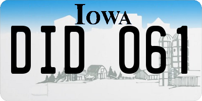 IA license plate DID061