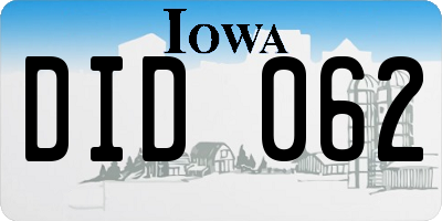 IA license plate DID062