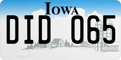 IA license plate DID065