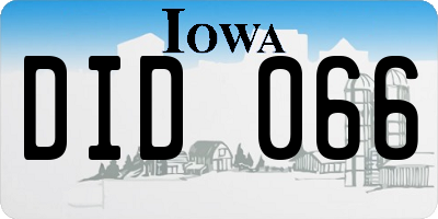 IA license plate DID066