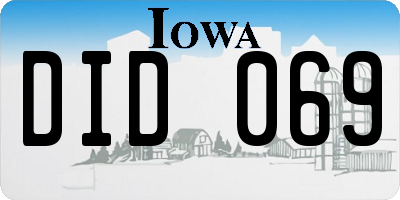 IA license plate DID069