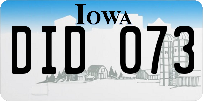 IA license plate DID073