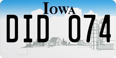 IA license plate DID074