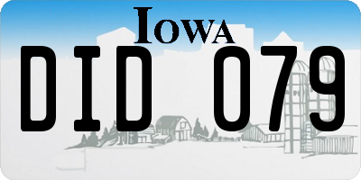 IA license plate DID079