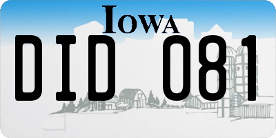 IA license plate DID081