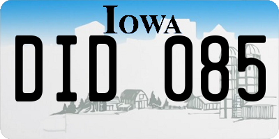 IA license plate DID085