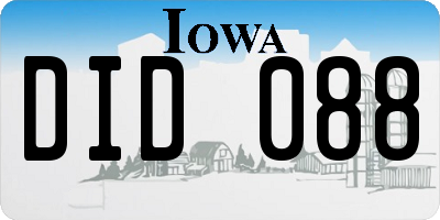 IA license plate DID088