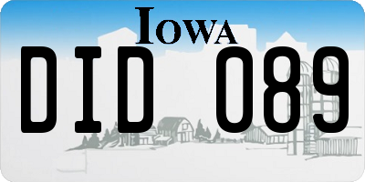 IA license plate DID089