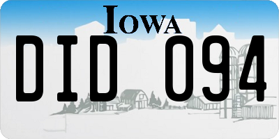 IA license plate DID094