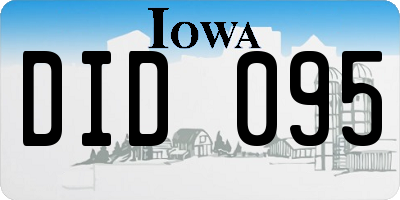 IA license plate DID095