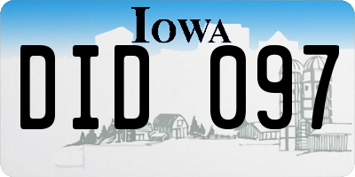 IA license plate DID097