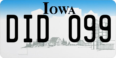 IA license plate DID099