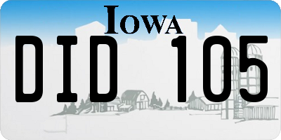 IA license plate DID105