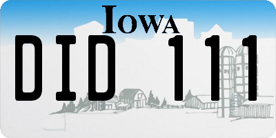 IA license plate DID111