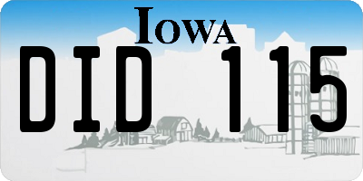 IA license plate DID115