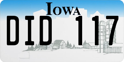 IA license plate DID117