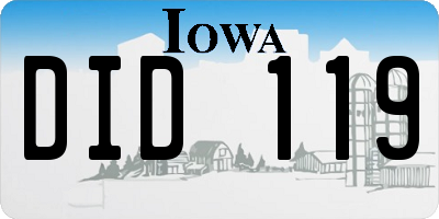 IA license plate DID119