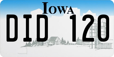 IA license plate DID120